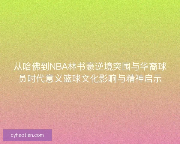 从哈佛到NBA林书豪逆境突围与华裔球员时代意义篮球文化影响与精神启示